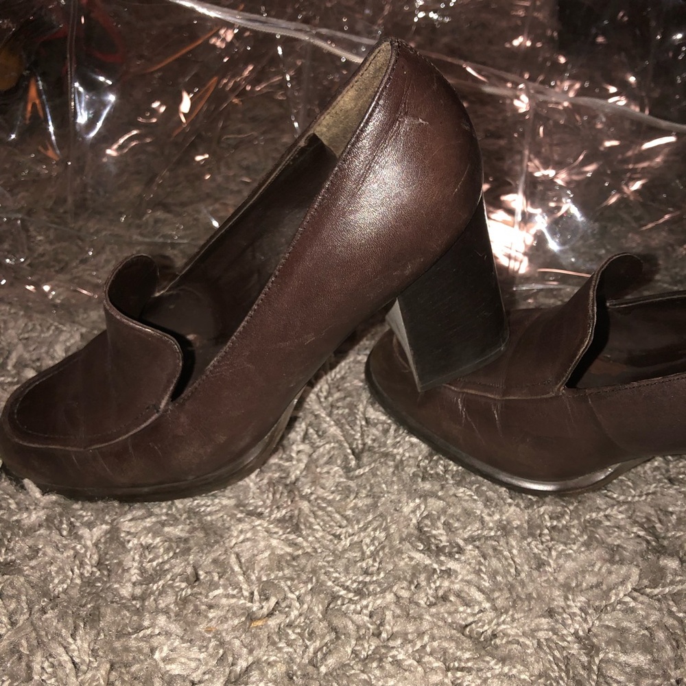 Nine West leather block heels.